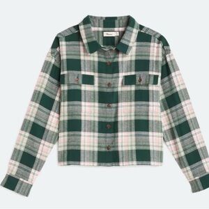 The Commons Cropped Flannel, Green, sz L